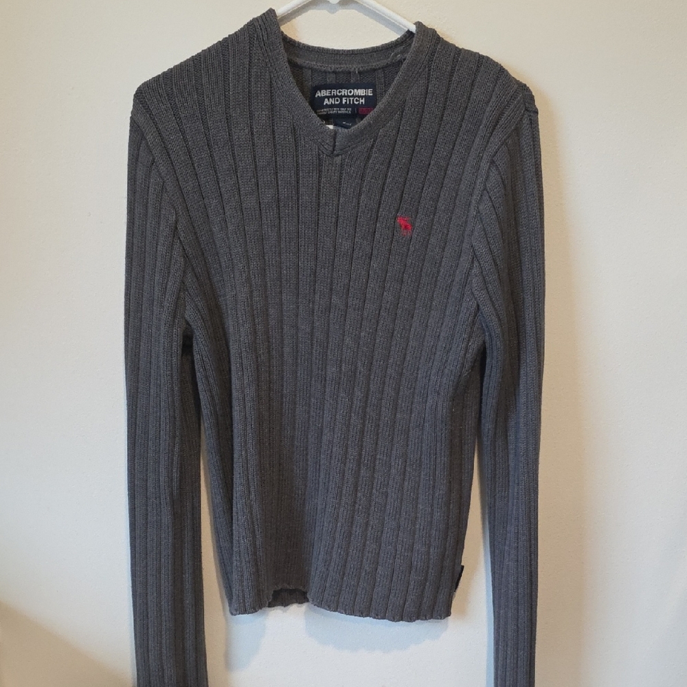 Abercrombie & Fitch Charcoal V-Neck Sweater